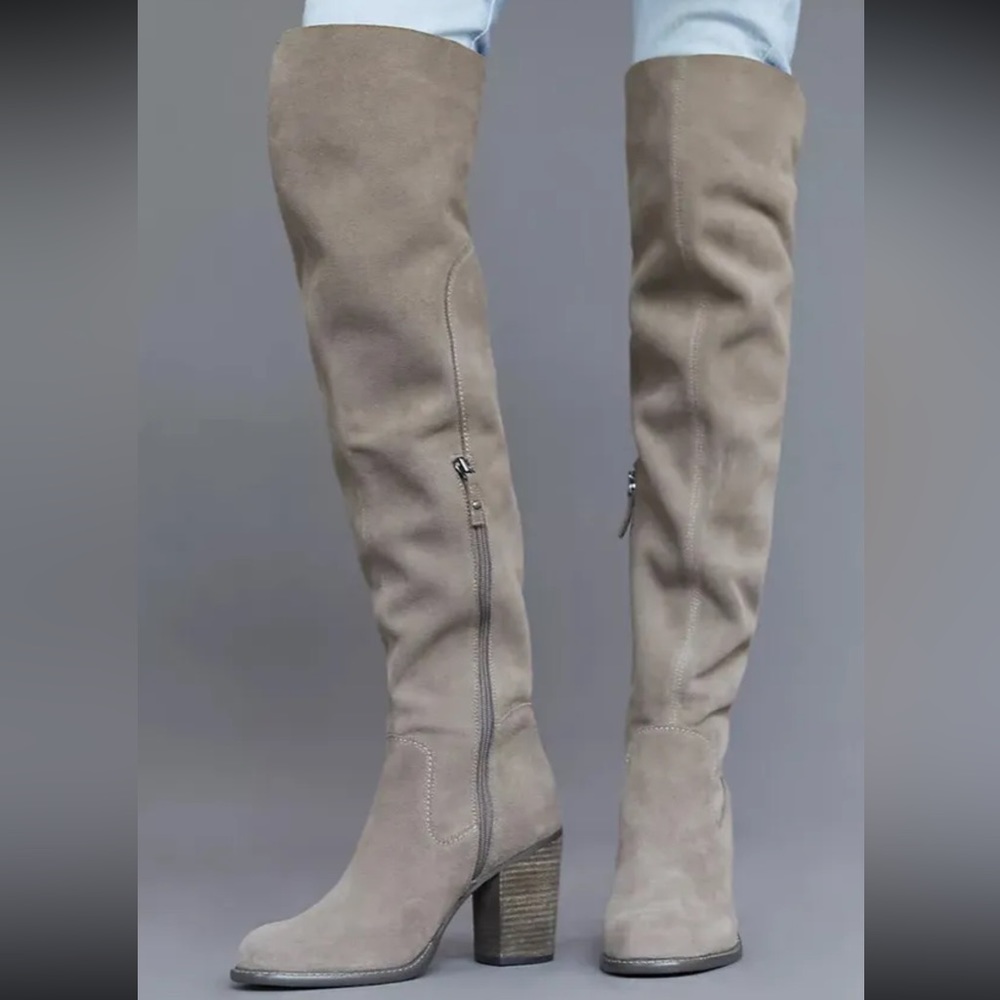 Kelsi Dagger Womens Over The Knee Wide Calf Boots Tan